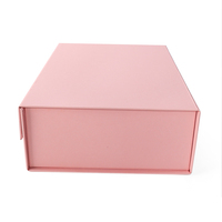 Boîtes cadeaux rigides en carton magnétique rose personnalisées avec dorure à chaud, pelliculage mat, gaufrage, design pliable et ruban