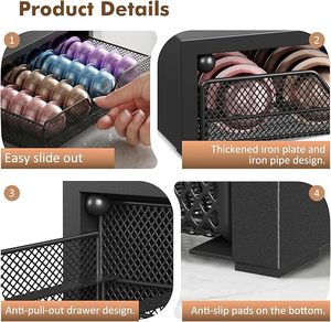 Organizador de Cápsulas de Café Compatible con Nespresso <span class=keywords><strong>Vertuo</strong></span> y K-Cup, Capacidad para 60 Cápsulas Pequeñas o 40 Cápsulas Grandes, Cápsulas Metálicas - Product Image 6