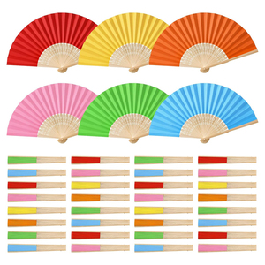 Éventails en papier portables de 8,3 pouces, éventails pliables en bambou pour la décoration de mariage, les fêtes en plein air, les cadeaux et la décoration DIY, la danse - Product Image 1