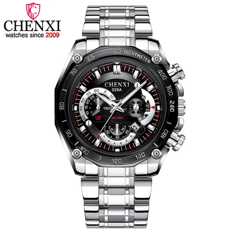 chen様 CHENXI 029A 029B Men's Stainless Steel Waterproof Watches