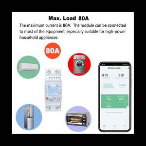 Tuya pengukur daya listrik, meteran energi zigbee rumah pintar fase tunggal - Product Image 3