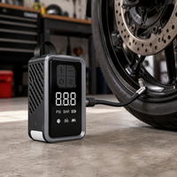 Gonfleur de pneus numérique portable, pompe à air alimentée par batterie avec sangle de transport, écran LCD pour voiture, vélo, moto