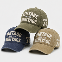 Gorra de Béisbol Estilo Retro, Gorra Trucker Personalizada, Gorra Vintage de Algodón Lavado con Apliques y Bordado a Mano, Unisex, Informal