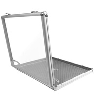 Vitrine d'exposition portable en verre trempé en aluminium avec couvercle en verre acrylique