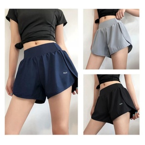 Pantaloncini Estivi <span class=keywords><strong>da</strong></span> <span class=keywords><strong>Donna</strong></span> Personalizzati OEM/ODM, Nuovi Shorts a Vita Alta Elasticizzati, Pantaloni Sportivi Casual per Yoga - Product Image 4