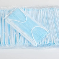 Vente en gros Masque facial jetable 3 plis de haute qualité Masque facial à boucles auriculaires en tissu non tissé PP de couleur bleu, blanc, noir, rose