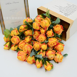 Rosa Artificial con Copos de Nieve de Dongchen Crafts, Ramo Pequeño de 7 Cabezas, Decoración para Bodas y Hogar - Product Image 3