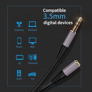 WITNUT auricolare <span class=keywords><strong>Jack</strong></span> <span class=keywords><strong>Stereo</strong></span> maschio a femmina cavo di prolunga <span class=keywords><strong>Audio</strong></span> cavo Aux placcato in oro 3.5mm 6 mesi scatola di colore Ce,ce ROHS 3m OD3 - Product Image 4