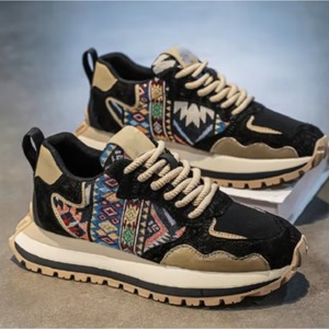 Nouvelles Chaussures de Marche Rétro Solides à Lacets 2026 Légères Respirantes Antidérapantes avec Design Patchwork en PU/PVC pour Usage Quotidien - Product Image 4