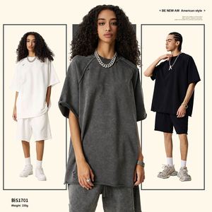 Popular ácido lavado camisetas hombres alta calidad Vintage desgastado algodón de gran tamaño envío rápido mejor para marca única - Product Image 4