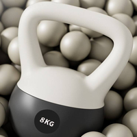 Kettlebell en PVC de 6 kg avec remplissage en sable de fer, design ergonomique, pour entraînement en studio, personnalisable, respectueux du sol, performance optimale