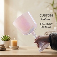 Cáliz de Cristal de Cuarzo Alquímico HF 432Hz 440Hz para Sanación Sonora, Cuenco de Cristal Rosa Sakura, Santo Grial Sonoro para Meditación y Yoga