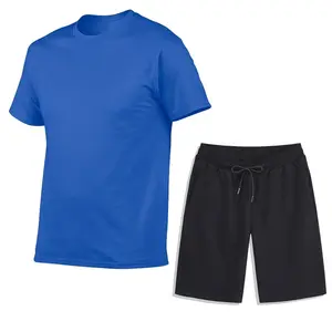 Hot sale biker shorts and t-shirt sets men's high quality short sleeve slim fit t shirt and pants set for men 2024