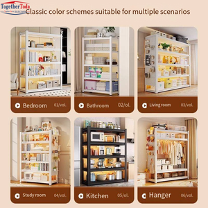 4-Tier Heavy-Duty Corner Steel Storage Shelves Multi-Purpose <b>Metal</b> Organizer <b>Racks</b> for Home Living Room Office - Product Image 4