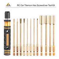 Kit d'outils de tournevis hexagonaux pour voiture RC, 1.5 2.0 2.5 3.0mm, embouts hexagonaux revêtus de titane, poignée en nid d'abeille, étui de rangement, ensemble de réparation de précision
