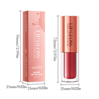 SADOER Gloss à lèvres liquide hydratant Halal Vegan Mat 12 Couleurs Nuances Cerise Cheesecake Longue Tenue Imperméable Changeant de Couleur