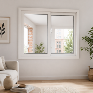 Ventana Corredera Horizontal de <span class=keywords><strong>PVC</strong></span> Serie 60, Vidrio Templado 5+12A+5, Alta Seguridad, Anti-UV, Aislamiento Térmico, para Exteriores, para Viviendas, ISO9001 - Product Image 1
