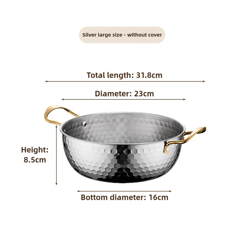 22cm Natural Color Pot with Gold Handle