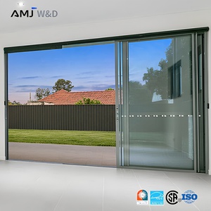 Porte coulissante en verre trempé avec moustiquaire en acier pour patio, usage extérieur et jardin - Product Image 1