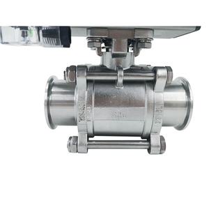 Brújula 24V solenoide sanitario acero inoxidable aluminio neumático tres piezas Tri abrazadera válvula de bola para medios de agua - Product Image 4