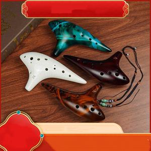Ocarina 12 trous en C alto, en céramique fumée, intonation précise, timbre doux, pour débutants et amateurs - Product Image 2