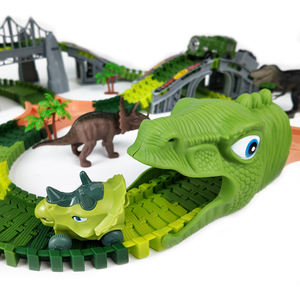 P873 Dinosaur World Road Race Tracks Juego de pista flexible 275 piezas <span class=keywords><strong>Locomotora</strong></span> eléctrica temática de dinosaurio con carruajes <span class=keywords><strong>para</strong></span> niños - Product Image 2