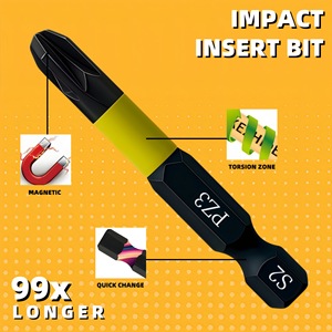 Guest Quality Pz3 Impact Screwdriver 2 Inch 50mm Hex Shank Steel Bit For Impact Driver - Product Image 3