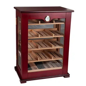 Humidor de armário de charuto de madeira, personalizado, grande, exibição de charuto