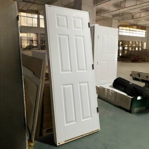 6 ألواح داخلية HDF مسبقة التعلق بنواة مجوفة أبواب خشبية بيضاء حديثة للمنزل - Product Image 2