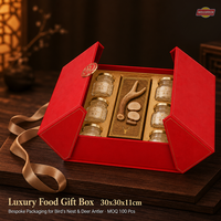 WELCOTECH Coffret Cadeau Alimentaire de Luxe Pliable à Double Porte Magnétique Rigide pour Nid d'Oiseau, Bois de Cerf, Ginseng, Logo Personnalisé