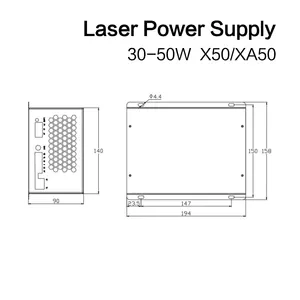 סדרת hy co2 לייזר אספקת חשמל עבור 30w 40w 50w מכונת לייזר co2 30w 40w 50w