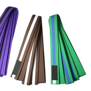 Sabuk Bela Diri Kustom Warna Kuning dan Hijau/Sabuk Taekwondo/Sabuk Bergaris Warna - Product Image 4