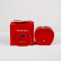 Rose éternelle préservée dans une boîte à bijoux style pomme pour cadeau de la Saint-Valentin, cadeaux de mariage, cadeaux pour femmes