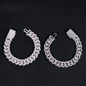 Bracelet à maillons de luxe en moissanite, chaîne de bijoux tendance hip-hop en argent sterling 925, accessoire unisexe - Product Image 4
