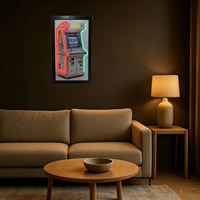 Kanluck Néon Arcade Cabinet Moderne Cadre Noir Suspendu Led Wall Art Print 30x50cm Anniversaire