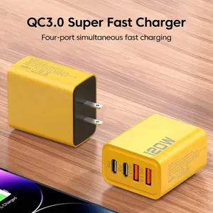 Adaptateur de <span class=keywords><strong>charge</strong></span> rapide <span class=keywords><strong>4</strong></span> ports USB-C/USB-A 120W PD <span class=keywords><strong>Quick</strong></span> <span class=keywords><strong>Charge</strong></span> 3.0 pour téléphones 16/15 - Product Image 6