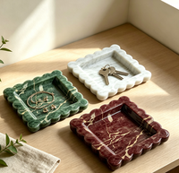 Plateau ovale moderne en marbre rouge français naturel, poli, durable, imperméable, pour chambre, salle de bain, bougies, bijoux, fruits, collations