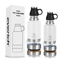 Nouveau design 3 en 1 bouteille d'eau pour chien bol d'alimentation pour chien portable bouteille d'alimentation en eau pour animaux de compagnie avec sac de transport boîte de nourriture