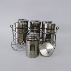 Cuisine De Stockage En Acier Inoxydable Verre Récipient À Épices Ensemble Condiment Cruet avec <span class=keywords><strong>lot</strong></span> de <span class=keywords><strong>6</strong></span> - Product Image 4