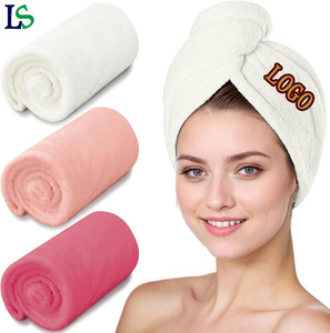 <span class=keywords><strong>Serviette</strong></span> de bain microfibre épaisse pour femme, séchage rapide, couleur unie, rose et blanc, avec logo personnalisé - Product Image 1
