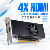 Nouvelle carte graphique multi-écrans 4 Go GDDR5 GeForce GT730 GPU 384 cœurs à profil bas avec ventilateur de refroidissement