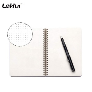 Giấy dày 100gsm 80 tờ đạn chấm lưới bìa trắng máy tính xách tay xoắn ốc với đóng băng đàn hồi và nhãn dán đầy màu sắc - Product Image 4