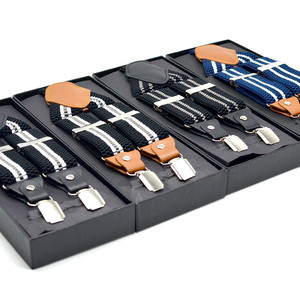 Pantalones de <span class=keywords><strong>traje</strong></span> de cuero PU y poliéster para <span class=keywords><strong>hombre</strong></span> con 4 clips de metal ajustables <span class=keywords><strong>Tirantes</strong></span> de cintura elástica - Product Image 1