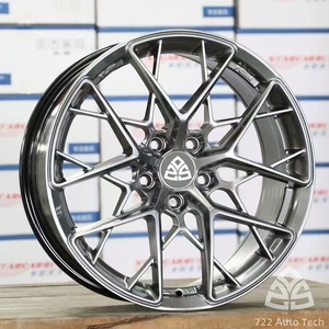 ล้อแม็กซ์อลูมิเนียม 722auto สีไฮเปอร์แบล็ค ขนาด 15 16 17 18 19 นิ้ว ผลิตด้วยเทคโนโลยี Flow Forming สำหรับรถสปอร์ต ผลิตจากโรงงานในจีน - Product Image 2