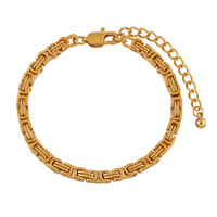 Bracelets en chaîne cubaine épaisse en acier inoxydable plaqué or de haute qualité, texture métallique, bijoux pour femmes, bracelets TGSL3100