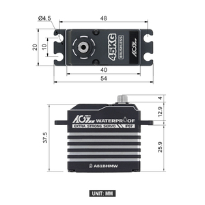 AGFRC มอเตอร์ทรงพลัง 25T 45KG แรงบิดสูง เกียร์เหล็ก 8.4V HV 3BB IP67 กันน้ำ ดิจิตอล โปรแกรมได้ รถบังคับวิทยุแบบไร้แปรงถ่าน หุ่นยนต์ - Product Image 3