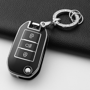 Housse de protection pour <span class=keywords><strong>clé</strong></span> de voiture en TPU à 3 boutons pour <span class=keywords><strong>Peugeot</strong></span> <span class=keywords><strong>208</strong></span> 308 T9 508 2008 pour Citroën C4 pour Opel Corsa Crossland X - Product Image 6