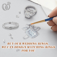 Bague de mariage demi-éternité en or massif 14K/18K avec diamant de laboratoire CVD VVS certifié IGI personnalisé, finition rhodiée