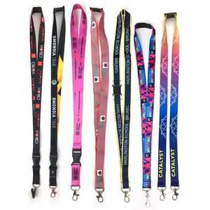 Wholesale High Quality Safety Breakaway Metal <b>Clip</b> Rope Roll Polyester Lanyard Webbing Free Design with logo - Product Image 1