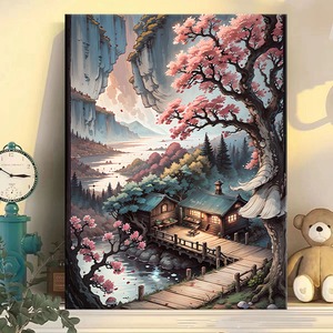 Jiangnan ภาพวาดสีน้ำมันดิจิตอลสไตล์สถาปัตยกรรมสไตล์<span class=keywords><strong>โบราณ</strong></span>, ภาพวาดสีน้ำมันวาดด้วยมือสำหรับตกแต่ง - Product Image 3